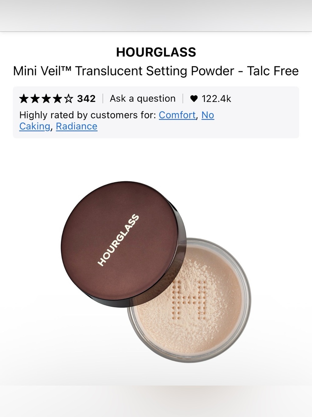 3/$30- Hourglass Mini Veil Translucent Setting Powder